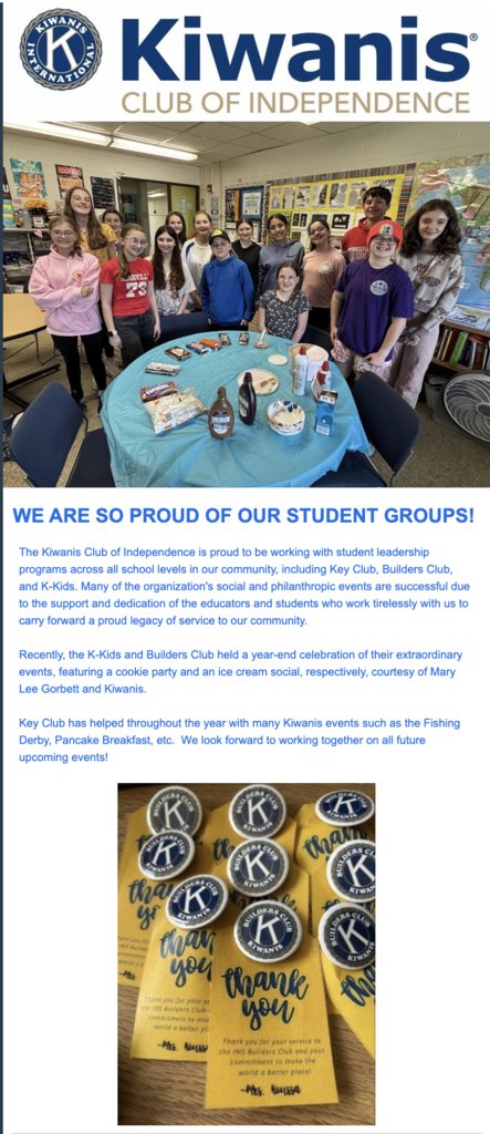We enjoy our collaboration with the Independence Kiwanis Club!