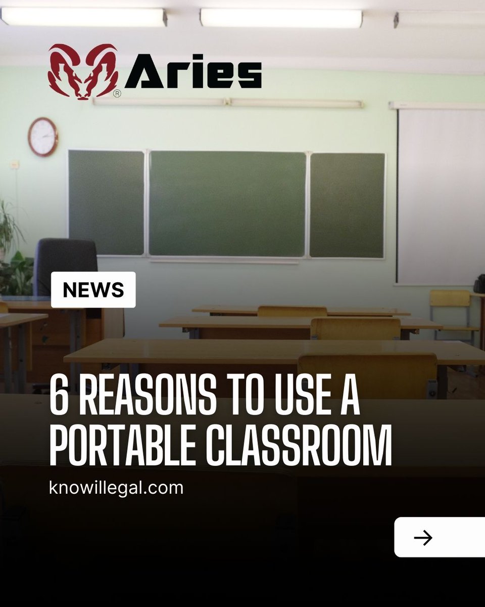 AriesBuildings's tweet image. Wondering if portable classrooms are the right fit for your school or organization? 📚✨
Discover all the benefits in our latest blog post👇
 🔗 knowillegal.com/6-reasons-to-u…
#PortableClassrooms #ModularEducation #FlexibleLearning #SchoolSolutions #EducationalSpaces #Aries #Modular