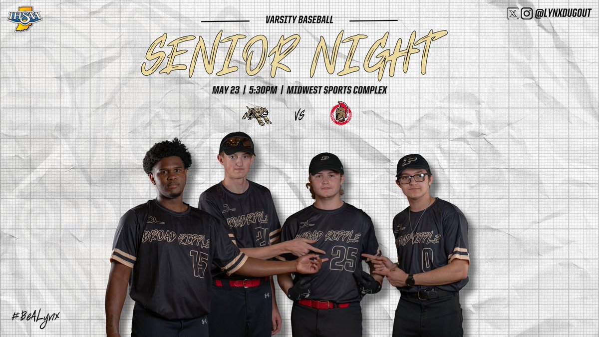 PPHS Broad Ripple Lynx Baseball (@lynxdugout) on Twitter photo Let's try this again... It's Senior Night!
ποΈ <a href="/HerronAthletics/">Herron Athletics</a>
π 5:30PM
π 7509 New Augusta Rd, Indianapolis, IN 46268
β
οΈ 65Β°
#SoWhatNowWhat #BeALynx πΎ Let's try this again... It's Senior Night!
ποΈ <a href="/HerronAthletics/">Herron Athletics</a>
π 5:30PM
π 7509 New Augusta Rd, Indianapolis, IN 46268
β
οΈ 65Β°
#SoWhatNowWhat #BeALynx πΎ