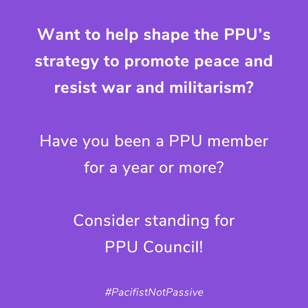 Want to help shape the PPU's strategic direction?

Have you been a PPU member for a year or more? Consider standing for PPU Council!

Deadline for nominations - Monday 26th May 2025

For full details on how to stand for PPU Council, visit ppu.org.uk/AGM2025