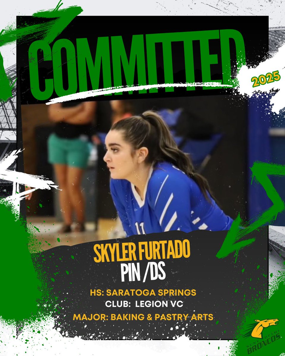 Please welcome Skyler Furtado, a freshman from Saratoga Springs High School, to the SUNY Delhi Volleyball Family! 💚💛🏐

#ItsaGreatDaytobeaBronco #WelcometotheFamily #WedDigDelhi