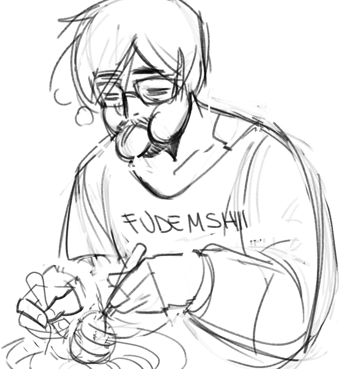 Cozy modern Olly having a proper meal because i needed it