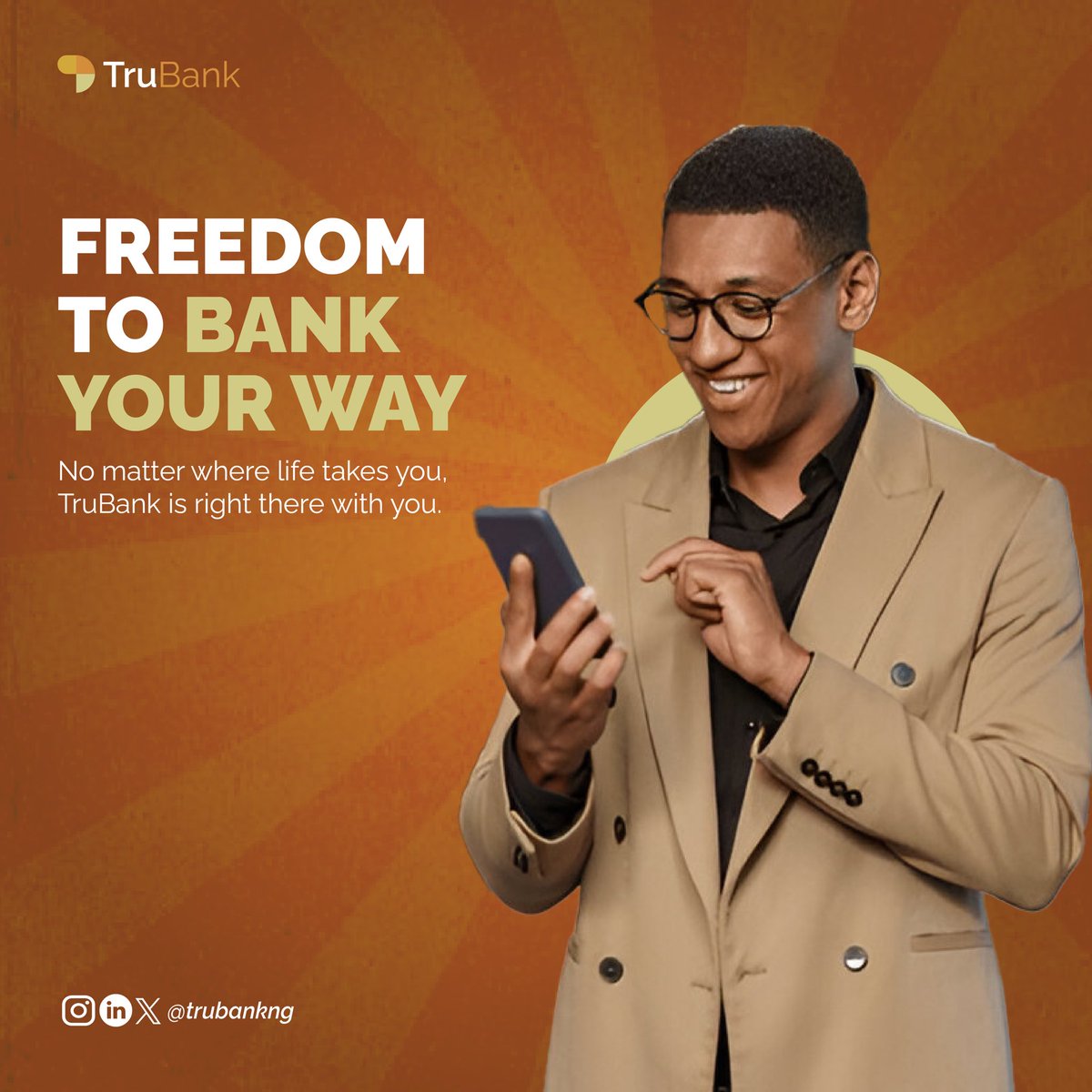 Trubankng's tweet photo. One app. Zero limits. TruBank is with you every step of the way.

#trubank #riyadh  #jeddah #BankingFreedom
#nextgenbanking #mobilebanking https://t.co/Mx5IegCiTQ