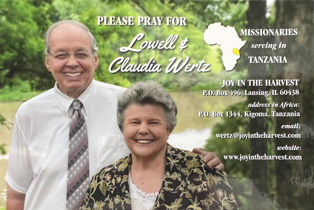 TrinityPark207's tweet photo. We are excited to be hosting Lowell &amp; Claudia Wertz at Trinity Park this Sunday. We have supported their missionary work in Africa for many years and look forward to hearing more about the lives being changed thru their "Joy in the Harvest" ministry. https://t.co/5PRETbqD7G