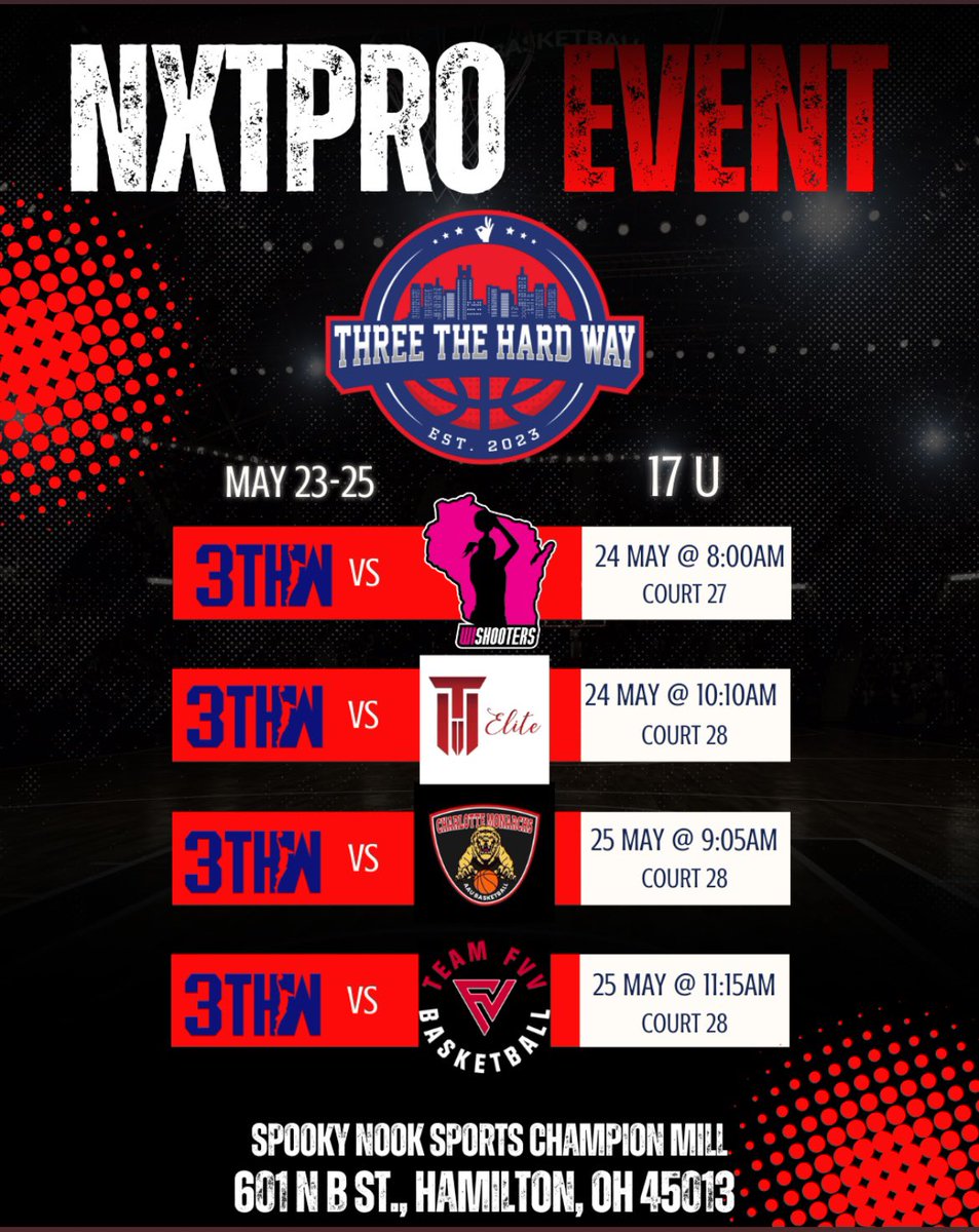 Schedule for this weekend