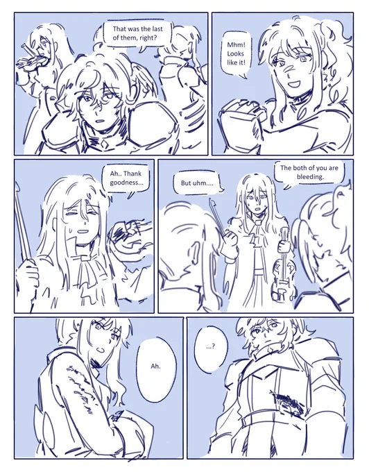 little comic of my dnd niigo au... the concept of a healer who can't heal 