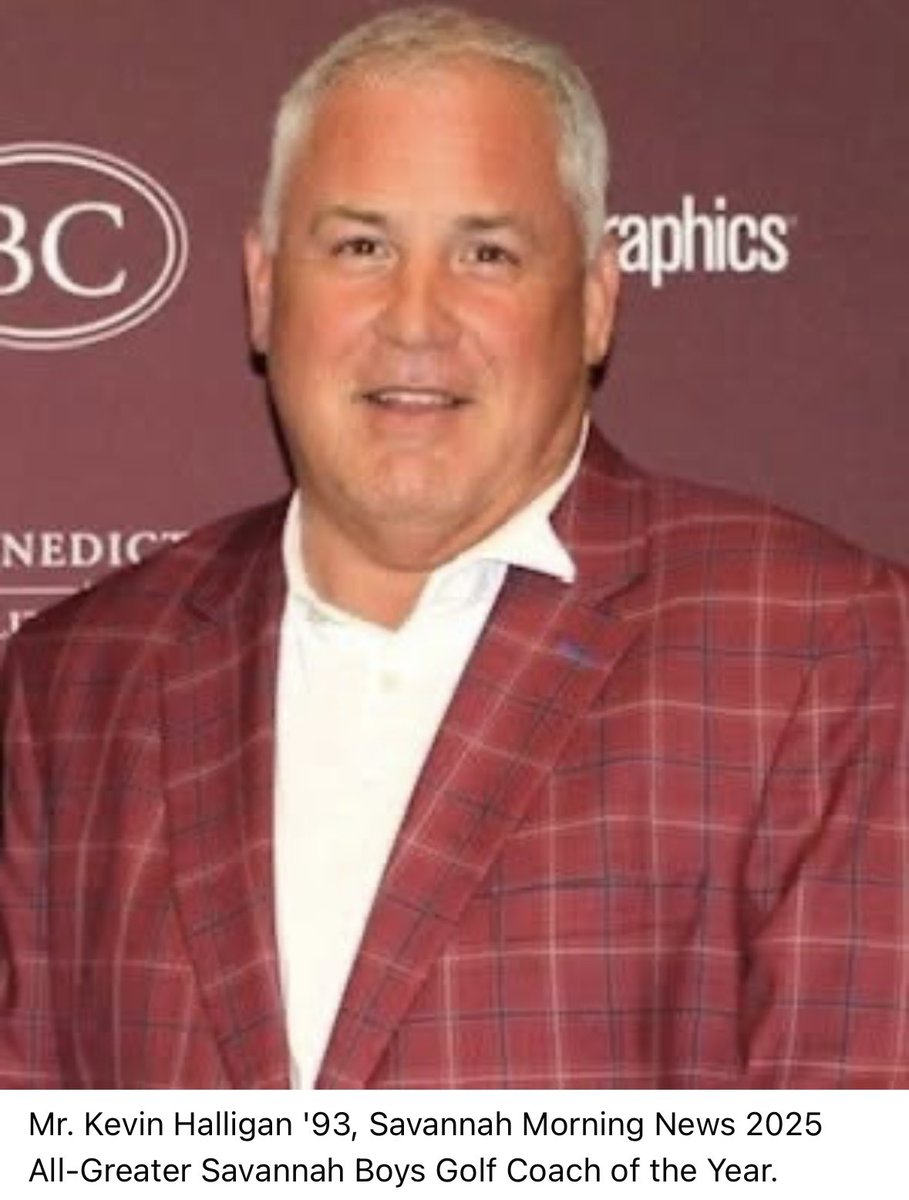 Congratulations to Benedictine Military School Golf Head Coach Mr. Kevin Halligan '93, who has been selected as the Savannah Morning News' 2025 All-Greater Savannah Boys Golf Coach of the Year! savannahnow.com/story/sports/h… #thebc400 #NextLevelBC #Savannah