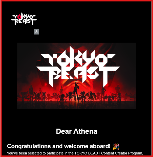 Aathena_eth's tweet photo. They say consistency brings the win. Mine just roared back. Woke up. Checked emails.

And there it was, the kind of confirmation that reminds you why you never stop showing up.

Beast mode: ON. 

Happy to share that I’m now part of the creator squad for @TOKYOBEAST_EN , one of the most electric Web3 gaming project in the space.

In coming weeks, I’ll be highlighting what makes this world so special and trust me, there’s a lot coming.

Starting with this: 
🔺Stake your $TGT
🔺Earn exclusive BEAST NFTs + RAWDISKs
🔺Limited-time campaign live on Base

Let’s build. Let’s grow.
Let’s BEAST.