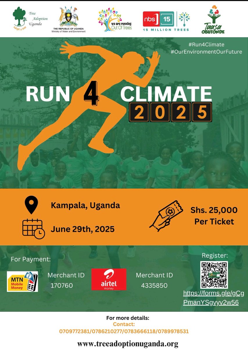 Running Out Of Trees (@rootsuganda) on Twitter photo The Run is Here, it's an opportunity to protect our environment for the next generation.
#OurEnvironmentOurFuture
<a href="/tree_adoptionug/">Tree Adoption Uganda</a>
<a href="/taasaobutonde/">Taasa Obutonde</a>
<a href="/nbstv/">NBS Television</a>
<a href="/GovUganda/">Government of Uganda</a> The Run is Here, it's an opportunity to protect our environment for the next generation.
#OurEnvironmentOurFuture
<a href="/tree_adoptionug/">Tree Adoption Uganda</a>
<a href="/taasaobutonde/">Taasa Obutonde</a>
<a href="/nbstv/">NBS Television</a>
<a href="/GovUganda/">Government of Uganda</a>