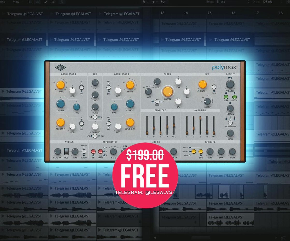 LEGAL_VST's tweet image. PolyMAX by Universal Audio — FREE synth (reg. $199) 🎹
Analog-modeled oscillators, lush FX, arp, LFOs &amp;amp; pro presets
Perfect for retro pop, jazz-funk, cinematic &amp;amp; more
FREE until June 30, 2025 (AU, VST3, AAX)
🔗 Link in bio
#SynthVST #UAD #FreePlugin #RetroSynth #MusicProduction