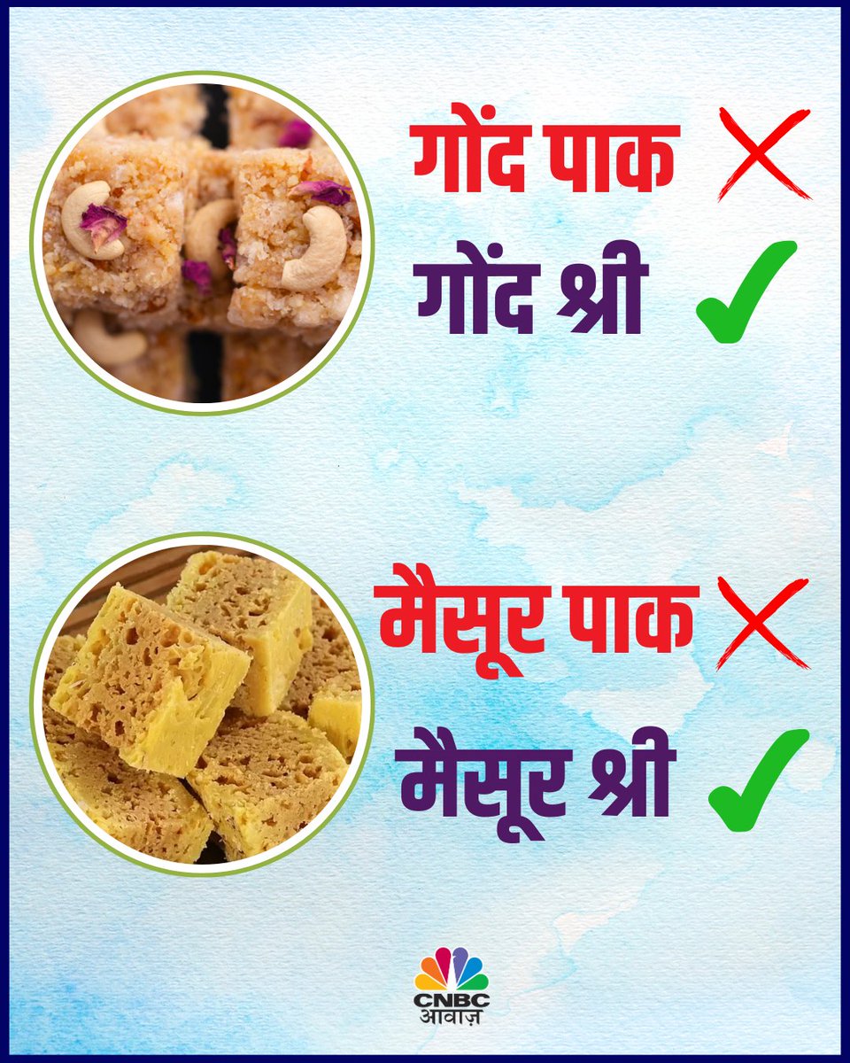 CNBC_Awaaz's tweet photo. #VIRAL : पाकिस्तान से तनातनी के बीच मिठाइयों का बदला नाम
#IndiaPakistanTensions #IndiPakistan #Sweets #Rajasthan #Jaipur #MysorePak #MotiPak #Pakistan https://t.co/fM1pJzqrh9