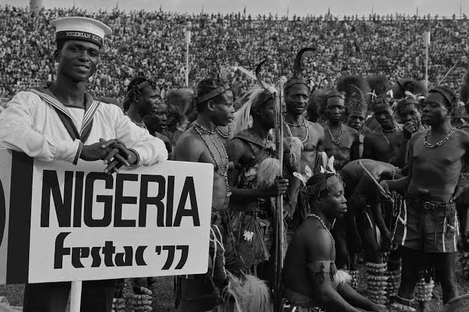 NaijaHistoryGrp's tweet photo. FESTAC 77, also known as the Second World Black and African Festival of Arts and Culture, was a groundbreaking event held in Lagos, Nigeria, in 1977. It was a celebration of African cultural achievement, promoting unity and showcasing artistic excellence. https://t.co/Feegi11LKN