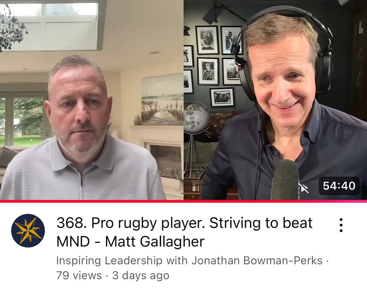 Just listened to an amazing episode of the #inspiringleadership Podcast with Matt Gallagher, sharing his journey with MND. His story and the @mattgallagherfoundat10n  are so inspiring! If you do anything in the next few days, watch this and cherish every moment!   #MNDawareness
