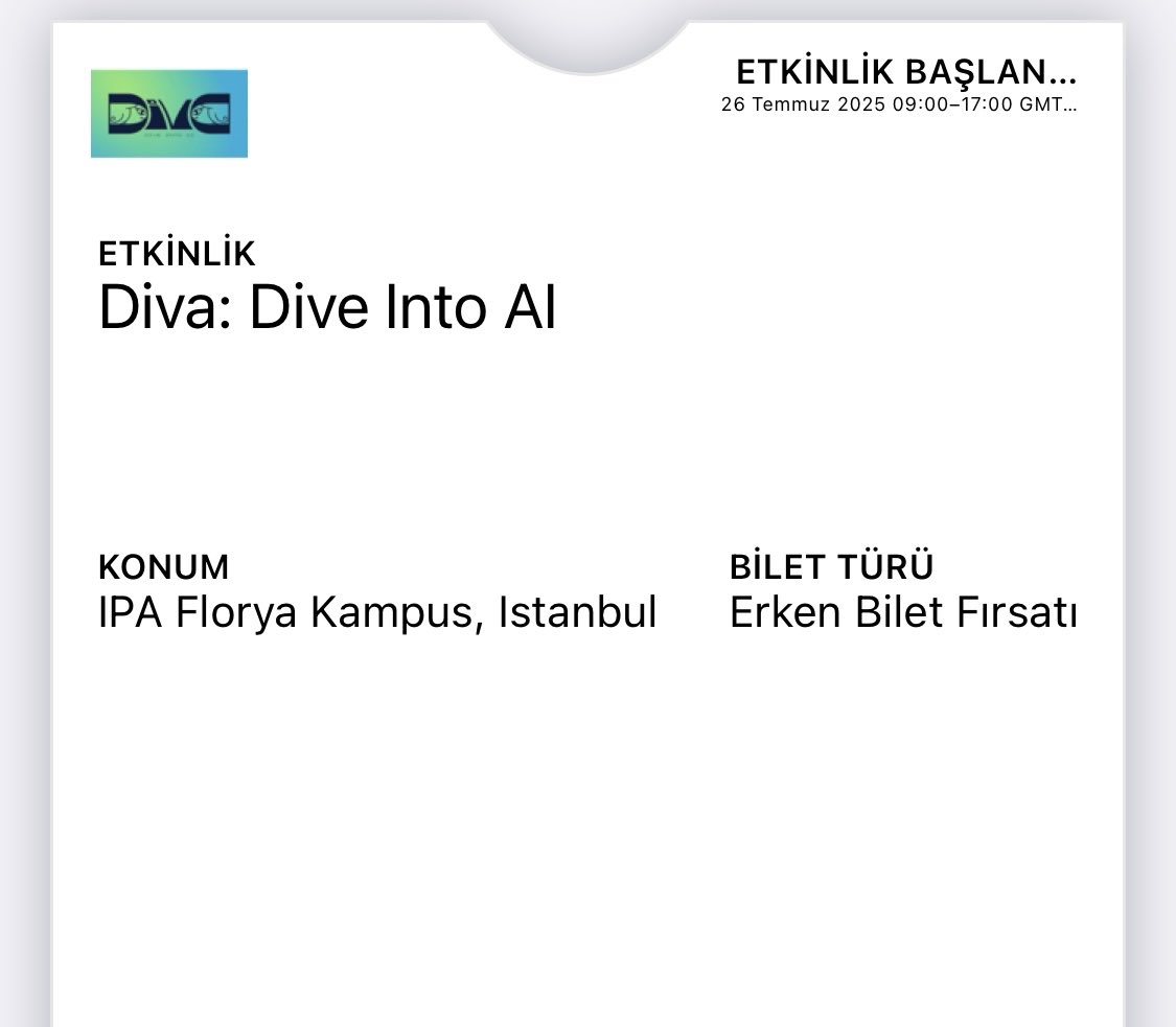 Yerimiz aldık 😊 ⁦<a href="/divaconference/">Diva: Dive into AI</a>⁩