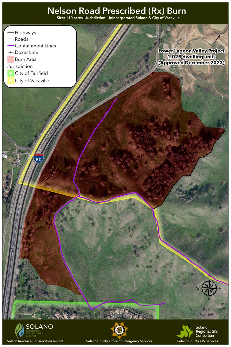 PRESCRIBED BURN ALERT: CAL FIRE and local fire agencies are planning to  conduct a 110-acre prescribed burn on the south side of Interstate 80 in  Vacaville, May 26-29. It will take place