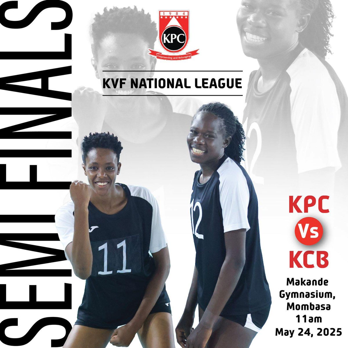 CAVBPress's tweet photo. Join us tomorrow at 11am for our 2nd semifinal match against KCB Ladies Volleyball Team https://t.co/DoREMi3zbJ