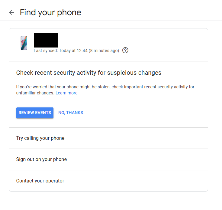 What have you done with Find My Phone? Now it won't show the option to make my phone ring anymore. <a href="/Google/">Google</a>