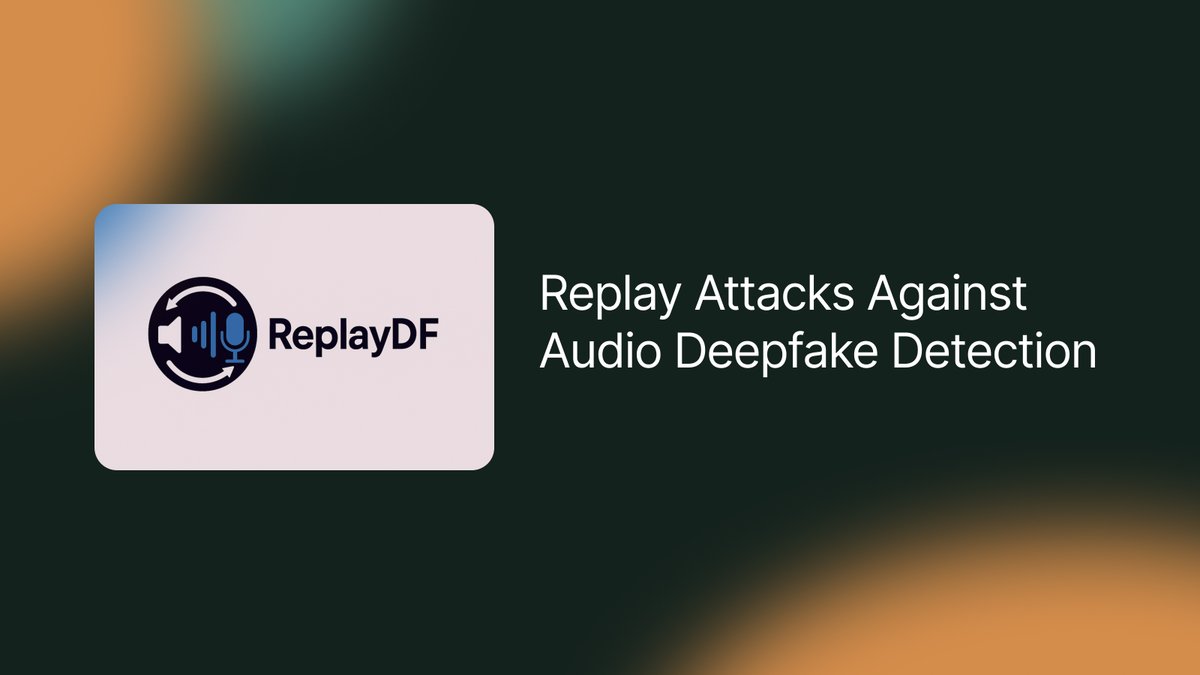 resembleai's tweet image. 🔬 New Research co-authored by Resemble AI: &quot;Replay Attacks Against Audio Deepfake Detection,&quot; has been accepted to @ISCAInterspeech!

Read more here: resemble.ai/replay-attacks…