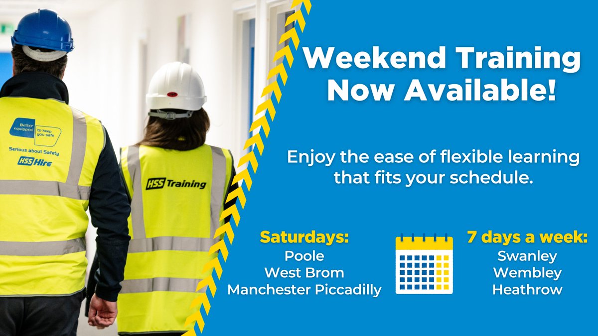 Weekend training is here! This is your chance to get certified on your schedule. With no need to take time off work, faster access to in-demand courses, and high-quality training, weekend sessions make it easier than ever to boost your skills. 
Book today: hsstraining.com/training-finde…