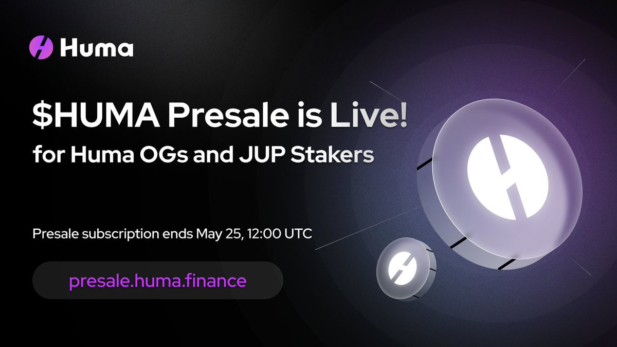 Dirk (@dirkstrokerreal) on Twitter photo JUP NEWS ๐ข
$HUMA Presale is now live for <a href="/JupiterExchange/">Jupiter (๐ฑ, ๐)</a> Stakers and <a href="/humafinance/">Huma Finance ๐ฃ</a> OGs!
Check eligibility and allocations here ๐๐ JUP NEWS ๐ข
$HUMA Presale is now live for <a href="/JupiterExchange/">Jupiter (๐ฑ, ๐)</a> Stakers and <a href="/humafinance/">Huma Finance ๐ฃ</a> OGs!
Check eligibility and allocations here ๐๐