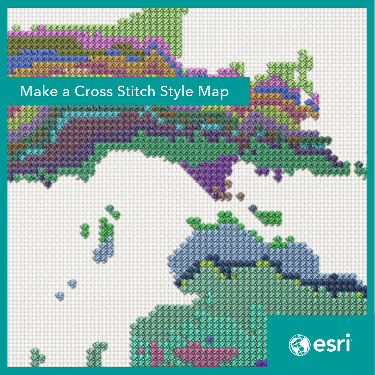 Captivate your audience with a charming cross stitched style map! 🗺️✨Here's how you can make it in ArcGIS Pro: ow.ly/IaBb50VRr7l