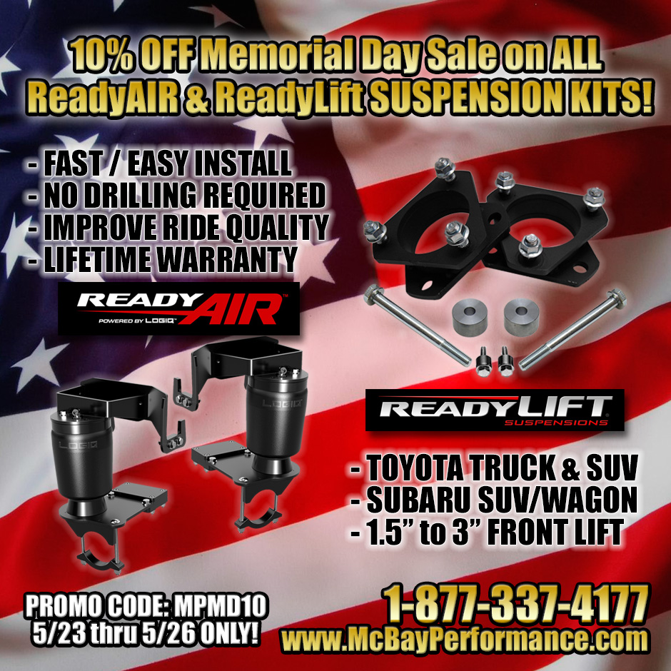 McBayPerf's tweet photo. Elevate Your Ride: Memorial Day Sale on Suspension Kits - Promo Code: MPMD10 - https://t.co/NG7jdlOqT9 https://t.co/Prb3hO5tsX