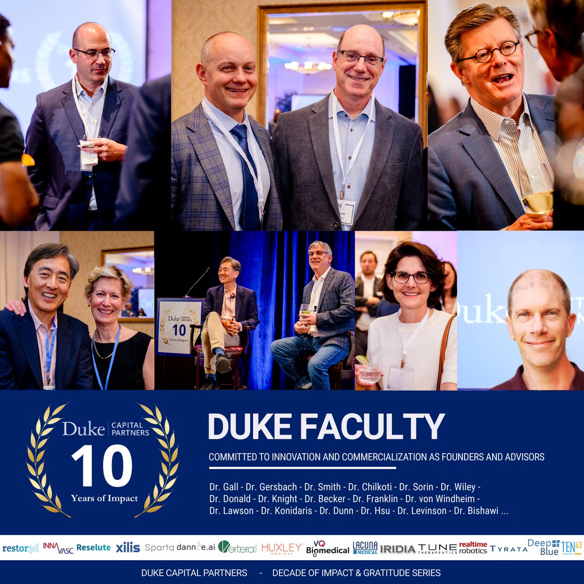 🎉1️⃣0️⃣💙 10 Years of Duke Capital Partners – Faculty Founders &amp; Advisor Edition 🧠
Duke faculty-led startups: Though &lt;1% of DCP deals, but &gt;50% of capital invested. From quantum to biotech, they turn research into real-world impact👏
#DCP10Years #DukeInnovation #FromLabToLaunch