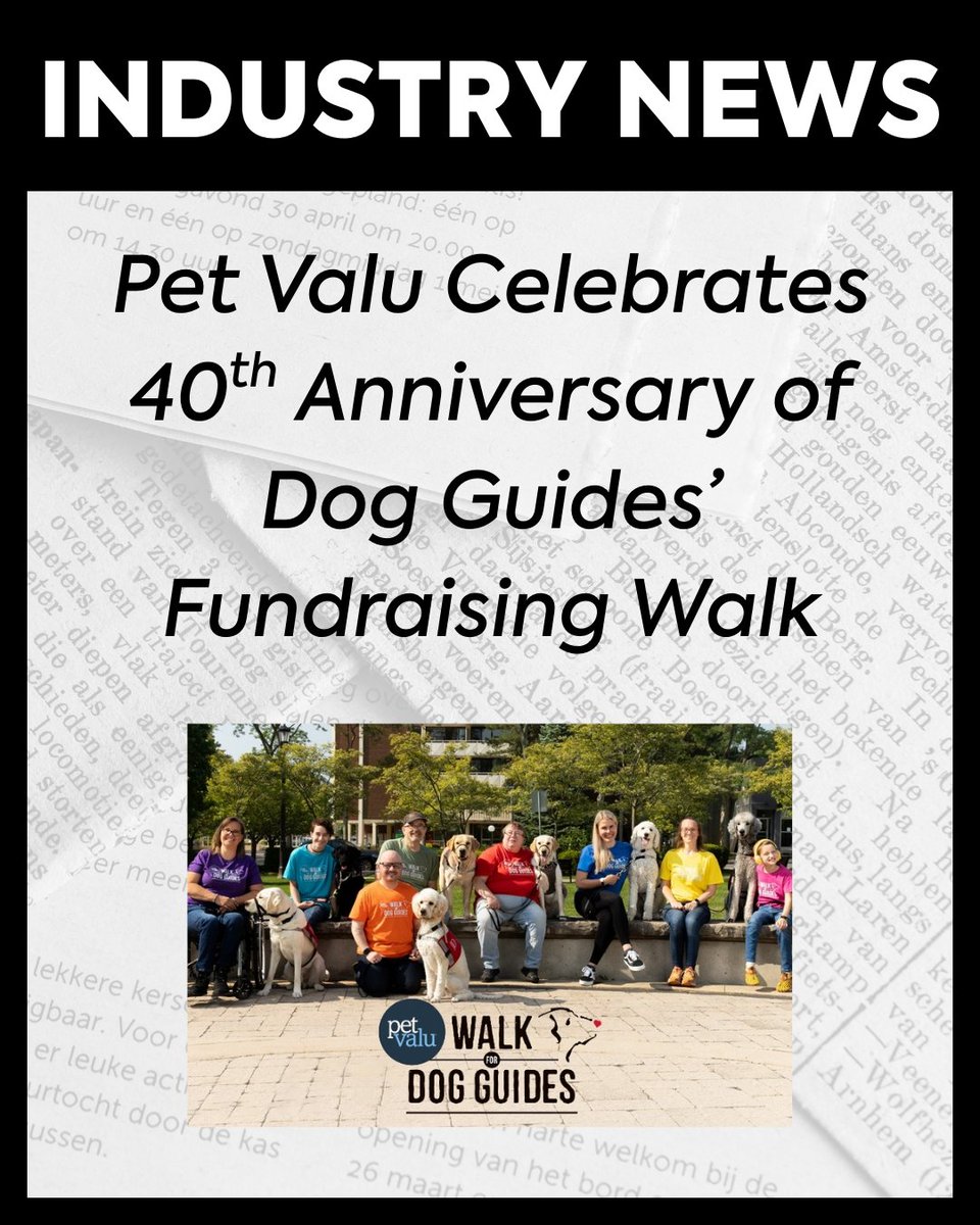 📰 INDUSTRY NEWS: Pet Valu Celebrates 40th Anniversary of Dog Guides’ Fundraising Walk

Read the full story here: cfa.ca/franchisecanad…

#CFAGrowingTogether #Franchising #IndustryNews