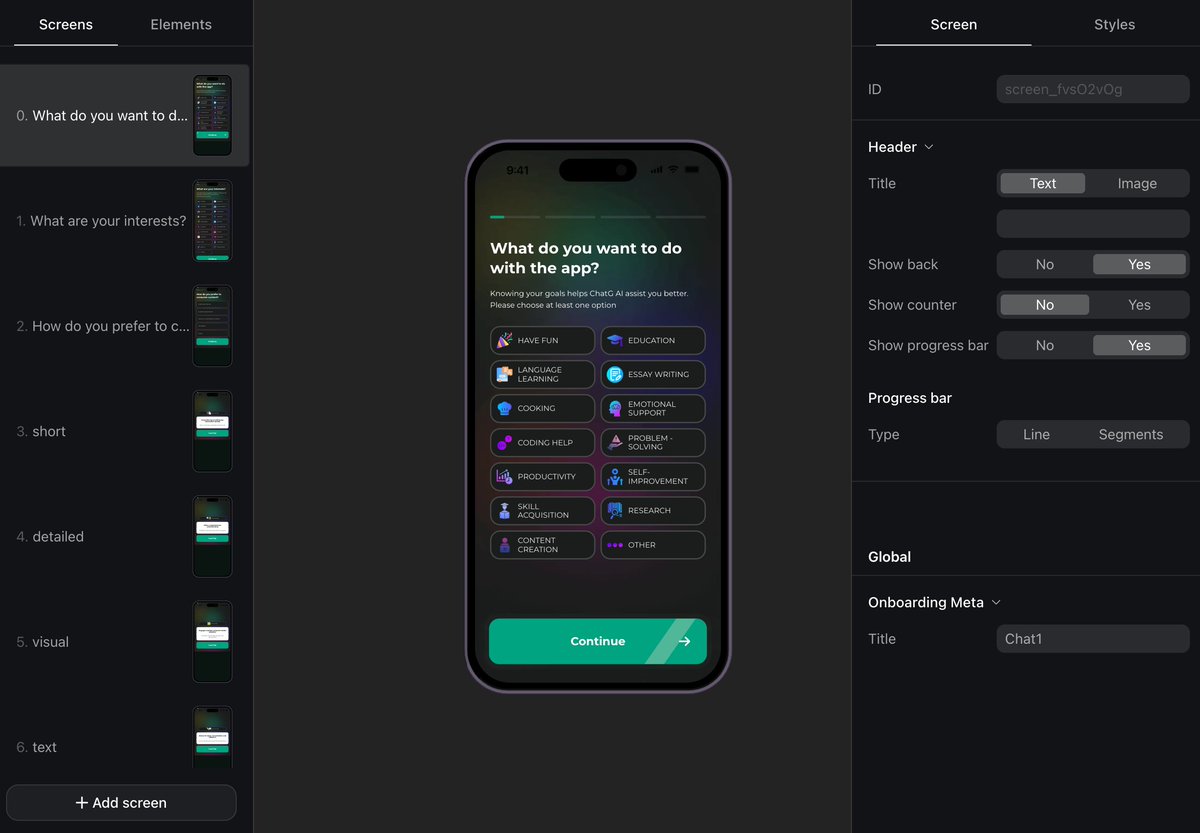 adapty's tweet photo. New: Onboardings in Adapty 🎊

No-code. Native. Revenue-first.

You can now:
- Build onboarding flows
- Track visits, conversions, and revenue
- A/B test just like paywalls

Available for Enterprise. iOS + Android only.
Cross-platform coming June. https://t.co/iKmH6Z9Kf7