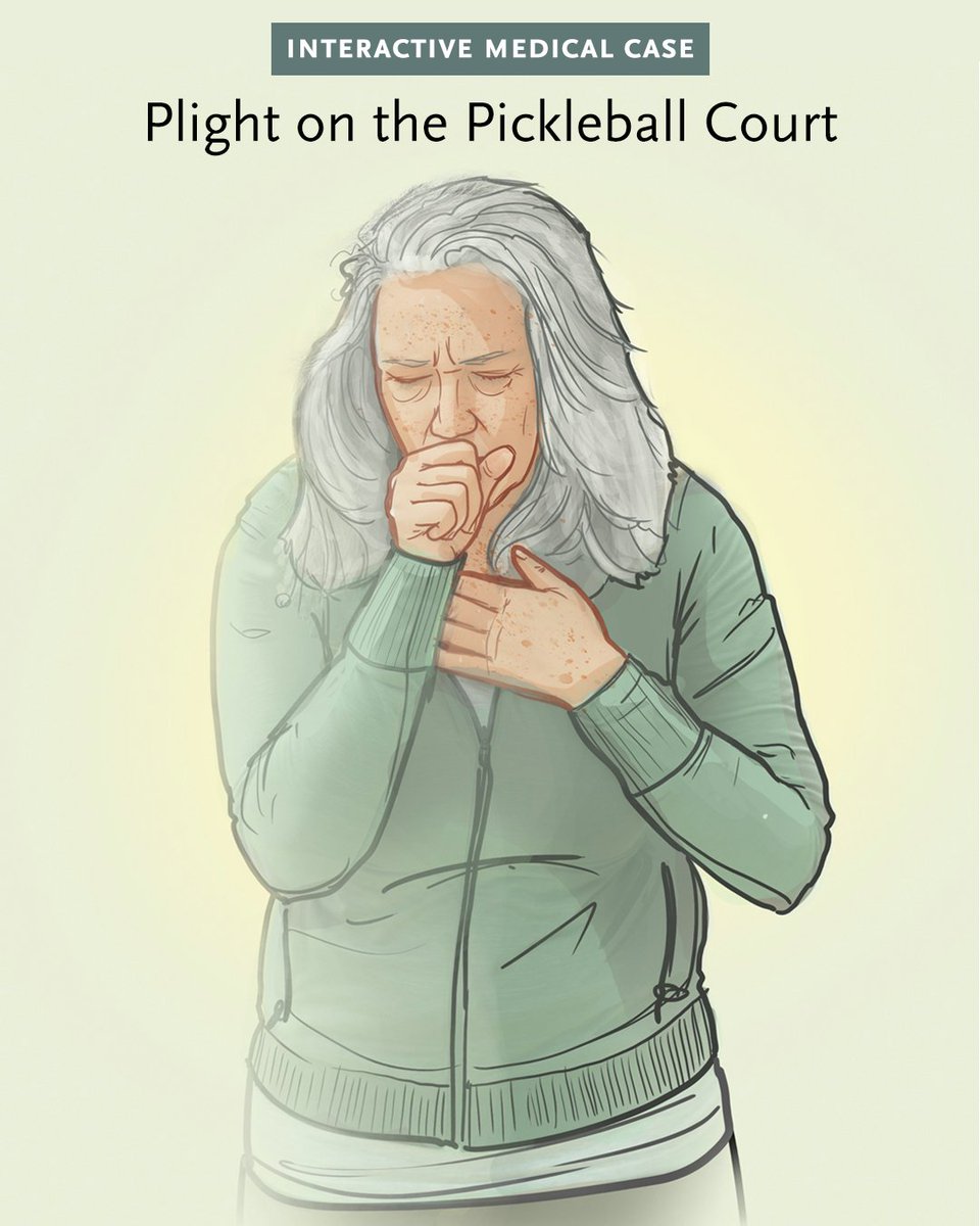 NEJM (@nejm) on Twitter photo A new interactive feature describes a 68-year-old woman who presented to the ED with dizziness and shortness of breath on exertion that abated with the use of an albuterol inhaler. She reported a 4-day history of cough, sore throat, and nasal congestion. Test your diagnostic and A new interactive feature describes a 68-year-old woman who presented to the ED with dizziness and shortness of breath on exertion that abated with the use of an albuterol inhaler. She reported a 4-day history of cough, sore throat, and nasal congestion. Test your diagnostic and