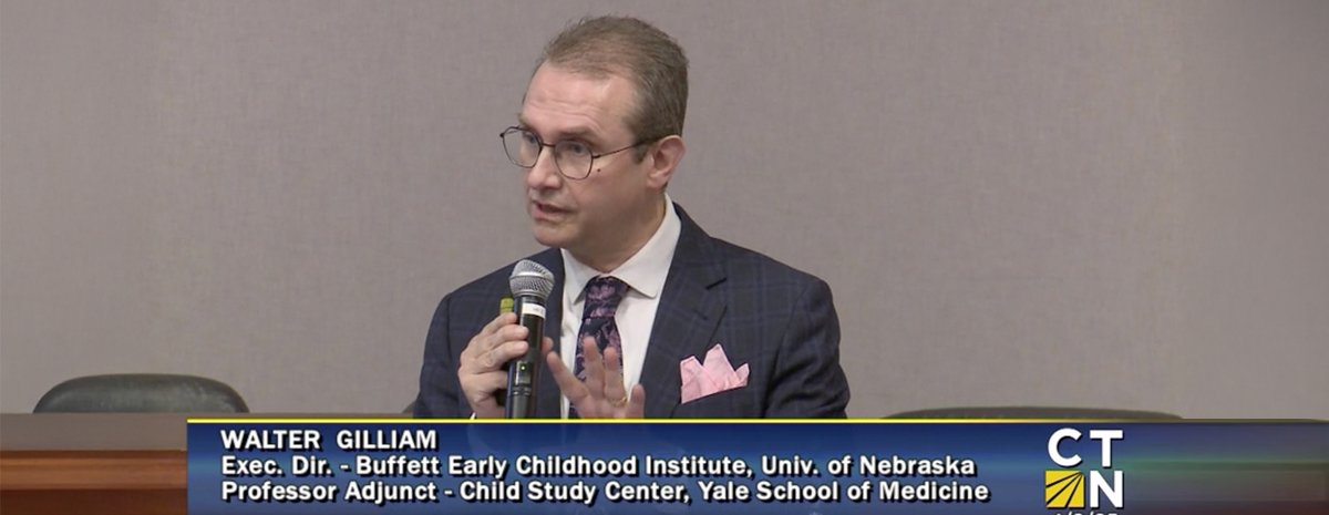.<a href="/WalterGilliam/">Walter Gilliam</a>: There are two things most parents need to get to work each morning: "a road to drive on and somebody to watch the children. One of those we treat as infrastructure. The other one we call child care."

Read more from his recent talk in CT: buffettinstitute.nebraska.edu/blog/2025/04/b…