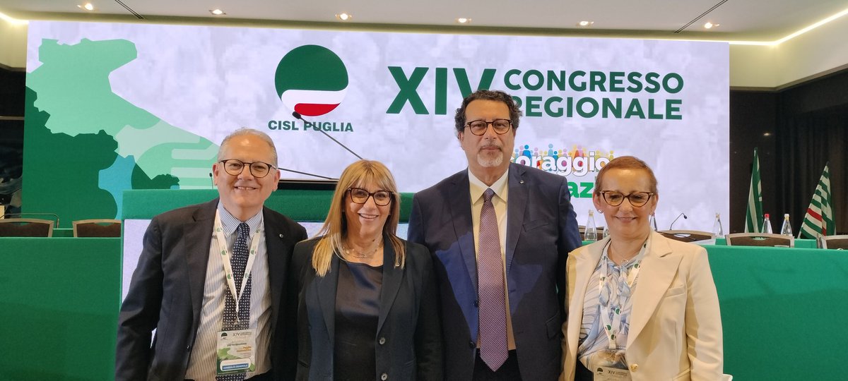Antonio Castellucci riconfermato Segretario generale al termine del XIV Congresso regionale della CISL Puglia.
Rieletti componenti di segreteria Valentina Donno e Salvatore Castrignanò.

#ilcoraggiodellapartecipazione 
#perunapugliainnovatrice