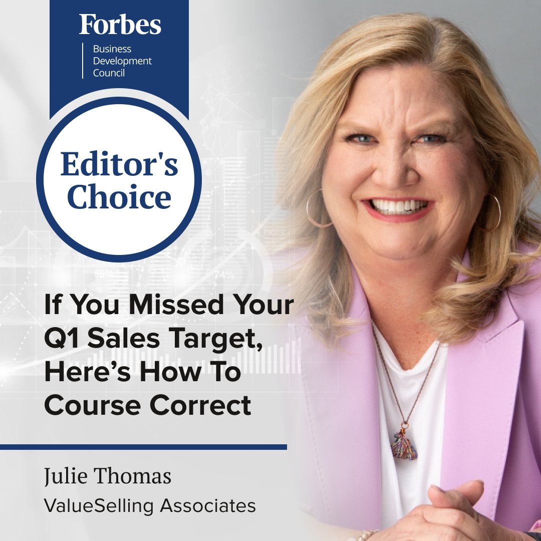 ForbesBizDev's tweet image. 🌟 Editor&apos;s Choice 🌟

Julie Thomas of @ValuSelling shares three essential questions to help diagnose performance gaps and reset your strategy for a strong finish. hubs.li/Q03ntcH00

#SalesStrategy #PipelineManagement #Q1Recovery #B2BSalesTips