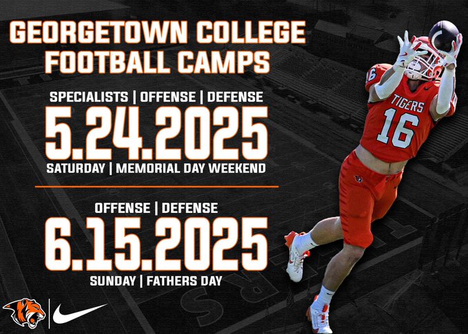 Looking for guys that want to COMPETE! Don't shy away from Competition! 
Less than 24 hours away from our first camp. Link to register is below👇👇👇
…wncollegefootballcamps.totalcamps.com/About%20Us 

Get coached and evaluated by a CHAMPIONSHIP level staff!  #TigerPride