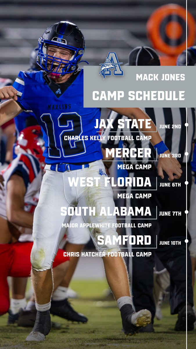 Arnold Marlins Recruiting (@recruitmarlins) on Twitter photo Mack Jones (<a href="/nextmackjones/">Mack Jones</a>) | ILB | ’26
📈 2nd in FL in tackles last season
🧠 Sideline to sideline IQ. Built for the middle.
🔥 Locked in for a huge summer!
🏈 Camp Circuit:
6/2 – Jax State
6/3 – Mercer
6/6 – West Florida
6/7 – South Alabama
6/10 – Samford
#BeachTownBeatDown Mack Jones (<a href="/nextmackjones/">Mack Jones</a>) | ILB | ’26
📈 2nd in FL in tackles last season
🧠 Sideline to sideline IQ. Built for the middle.
🔥 Locked in for a huge summer!
🏈 Camp Circuit:
6/2 – Jax State
6/3 – Mercer
6/6 – West Florida
6/7 – South Alabama
6/10 – Samford
#BeachTownBeatDown