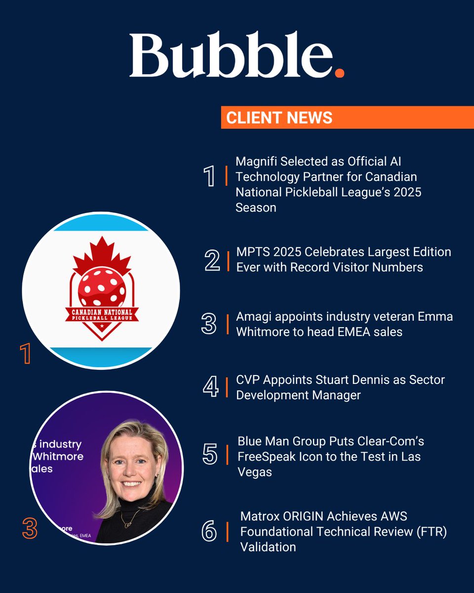 📣 FRIDAY ROUNDUP! 

Check out some of our clients' exciting announcements that have been released recently:

Visit our website to read more: lnkd.in/e6j_W4xB

📧 Questions for us? Email us at: hello@bubbleagency.com 

#BubbleAgency #PR #Marketing #Events