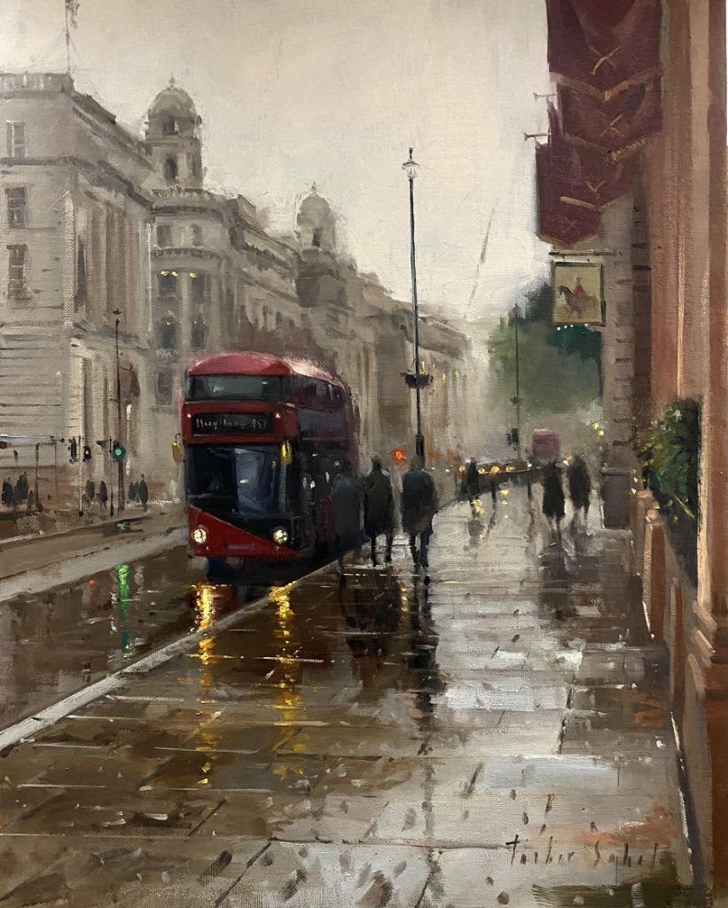 'Rainy Day, Whitehall', Horse and Guardsman by Tushar Sabale 
tusharsabale.com