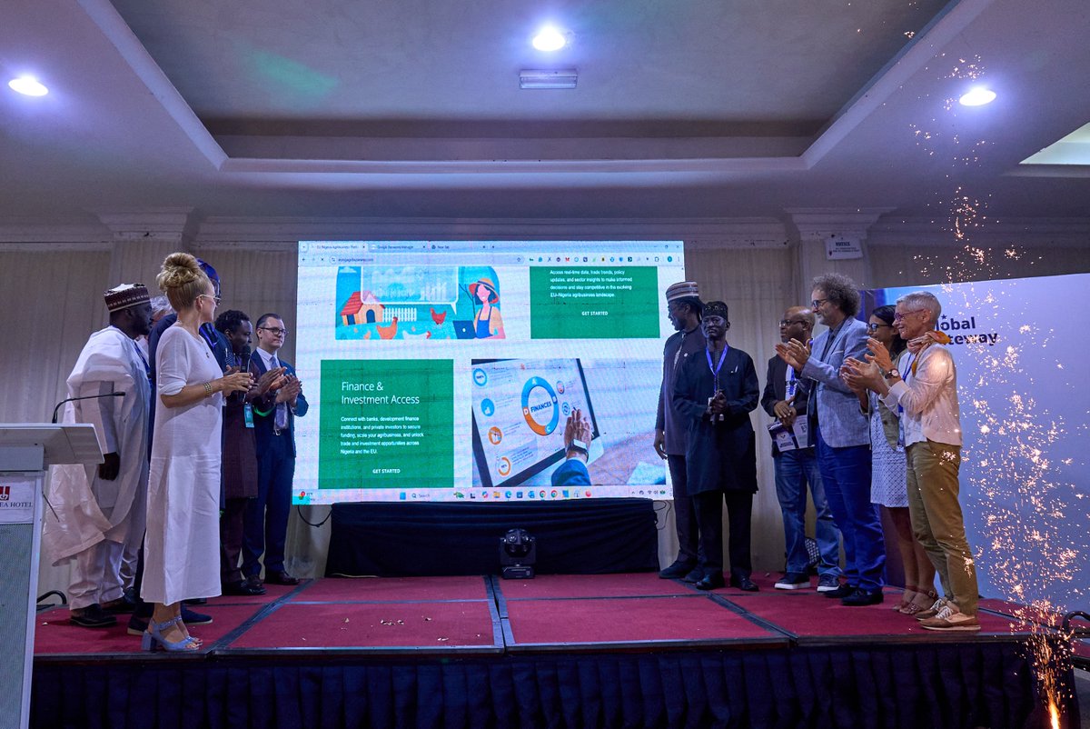 EUinNigeria's tweet photo. Today we Unveiled the EU-Nigeria Agribusiness Platform (EUNAP)! 🇪🇺🇳🇬

 @EUinNigeria, EU Member States, @NigeriaGov reps &amp; partners, EUNAP, managed by Agribusiness Register, will drive 🇪🇺🇳🇬 trade, investment &amp; innovation in agric.
https://t.co/bb7UpjpaFT
 #EUinNigeria #TeamEurope https://t.co/X0CgAalj8N