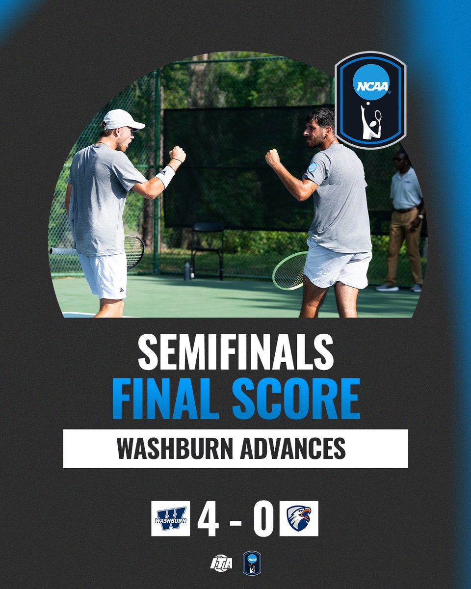 ITA (@ita_tennis) on Twitter photo No. 7 Washburn's magical run continues as they are headed to the National Championship Final 🔥
#WeAreCollegeTennis x <a href="/NCAADII/">NCAA Division II</a> No. 7 Washburn's magical run continues as they are headed to the National Championship Final 🔥
#WeAreCollegeTennis x <a href="/NCAADII/">NCAA Division II</a>
