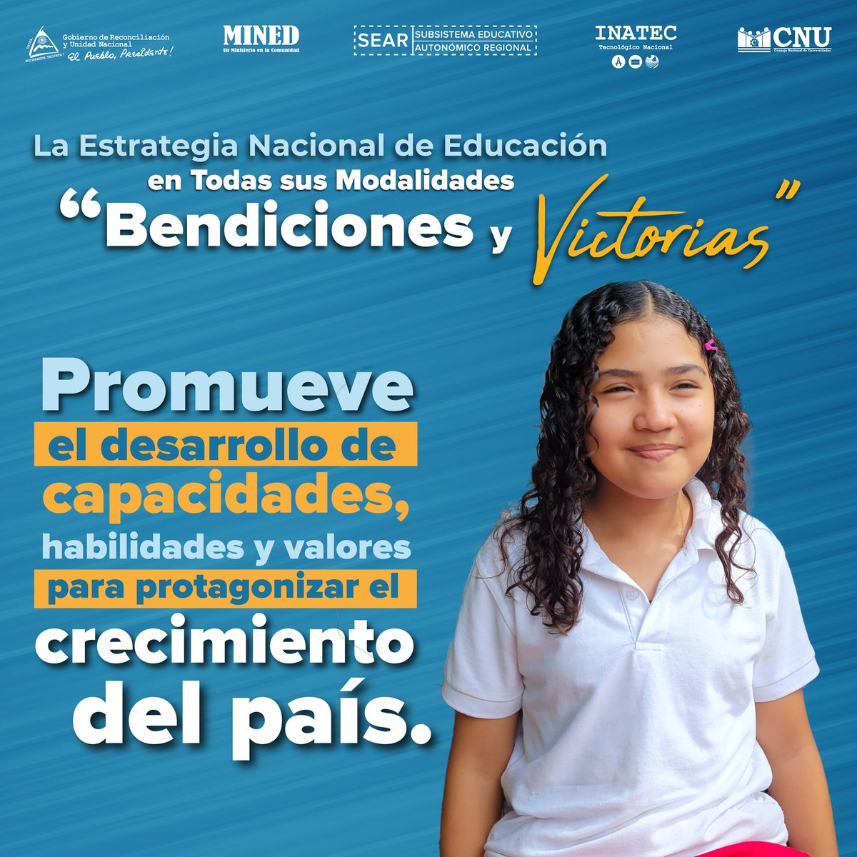 ¡Desarrollando habilidades y valores para crecer como país! 📷
📷 Desde la Estrategia Nacional de Educación "Bendiciones y Victorias", se promueve el desarrollo de capacidades, habilidades y valores entre los estudiantes del Sistema Nacional de Educación📷📷