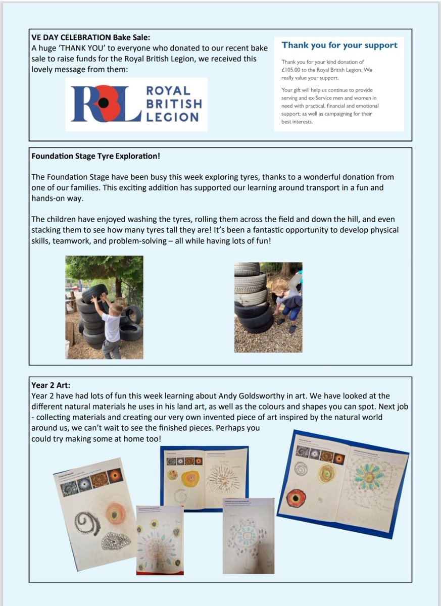This week's newsletter. Have a lovely half term 😊