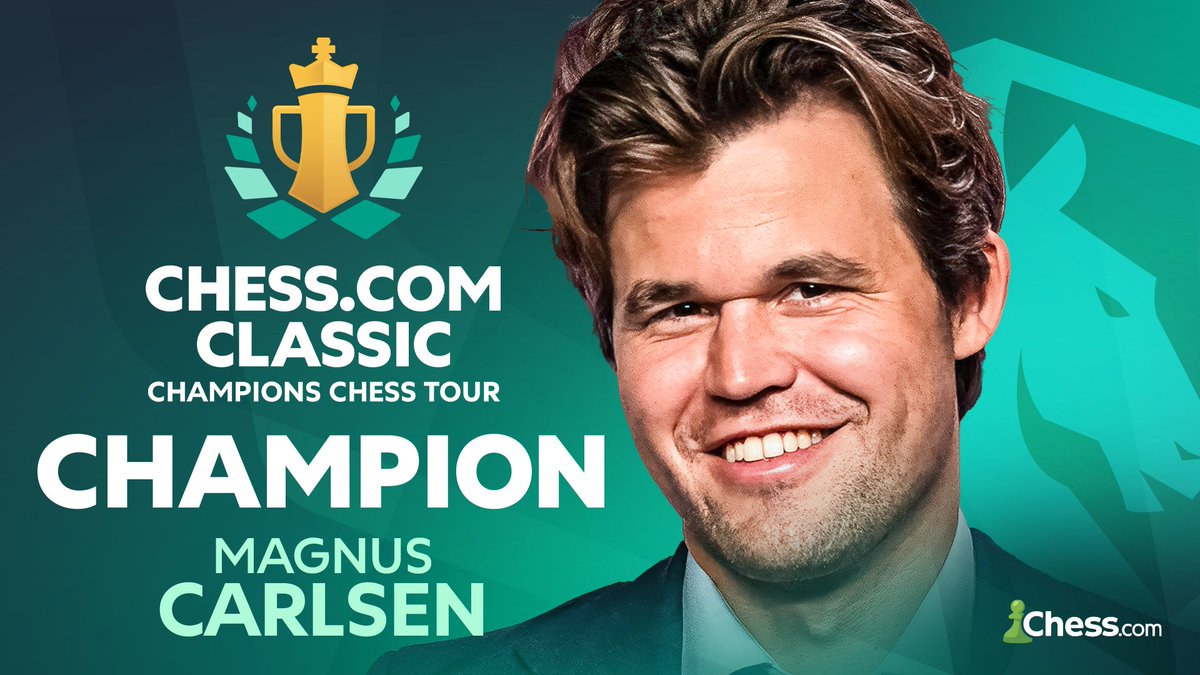Chess.com (@chesscom) on Twitter photo Congratulations to Team Liquid GM Magnus Carlsen on winning the Chess.com Classic! #ChessChamp
Absolute monster performance through winners bracket for the GOAT 🏆 Congratulations to Team Liquid GM Magnus Carlsen on winning the Chess.com Classic! #ChessChamp
Absolute monster performance through winners bracket for the GOAT 🏆