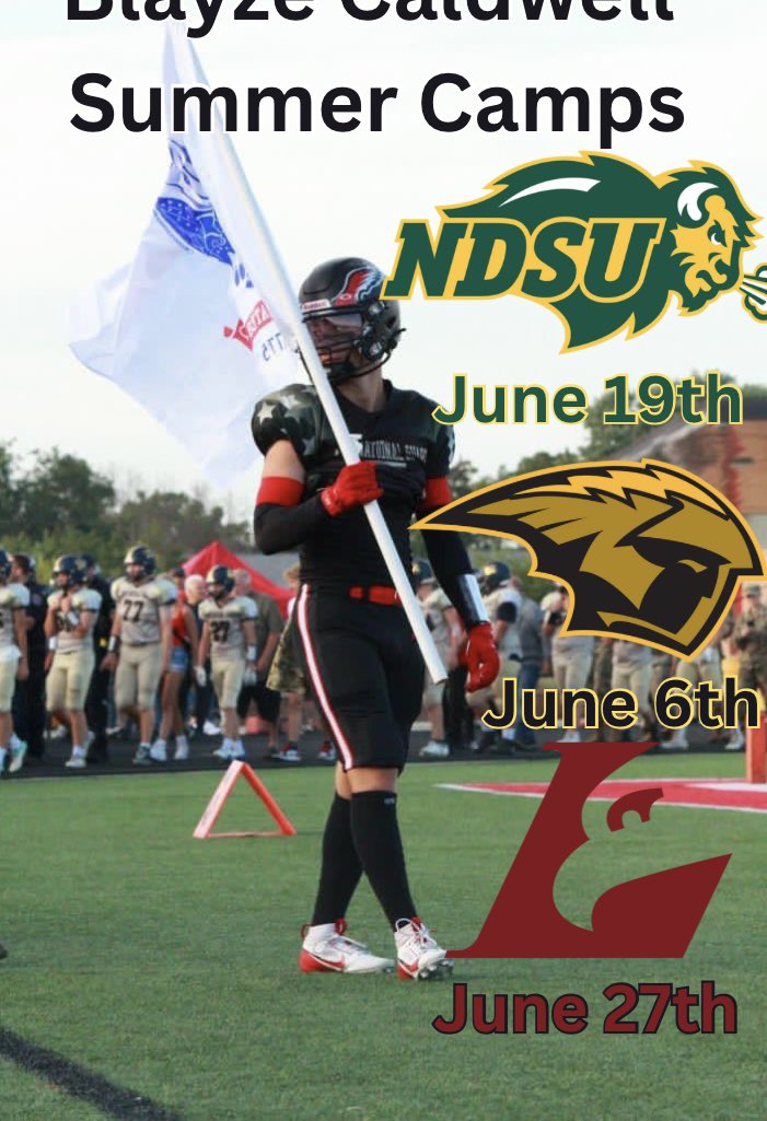 Blayze Caldwell (@blayzecaldwell6) on Twitter photo ๐จAttention all coaches๐จ
Camps I will be attending through the summer.
<a href="/MJ_NFLDraft/">Mark Johnson</a> <a href="/PrepRedzoneWI/">Prep Redzone Wisconsin</a> <a href="/PrepRedzone/">Prep Redzone ๐</a> <a href="/MichaelWoosley/">Coach Mike, PrepStar SW</a> <a href="/CSAPrepStar/">PREPSTAR</a> <a href="/mwfbrecruiting/">Midwest Football Recruiting</a> <a href="/NDSUfootball/">NDSU Football</a> <a href="/UWOFootball/">UW-Oshkosh Football</a> <a href="/UWLAthletics/">UWL Athletics</a> <a href="/UWLEagleFB/">UW-La Crosse Football</a> ๐จAttention all coaches๐จ
Camps I will be attending through the summer.
<a href="/MJ_NFLDraft/">Mark Johnson</a> <a href="/PrepRedzoneWI/">Prep Redzone Wisconsin</a> <a href="/PrepRedzone/">Prep Redzone ๐</a> <a href="/MichaelWoosley/">Coach Mike, PrepStar SW</a> <a href="/CSAPrepStar/">PREPSTAR</a> <a href="/mwfbrecruiting/">Midwest Football Recruiting</a> <a href="/NDSUfootball/">NDSU Football</a> <a href="/UWOFootball/">UW-Oshkosh Football</a> <a href="/UWLAthletics/">UWL Athletics</a> <a href="/UWLEagleFB/">UW-La Crosse Football</a>
