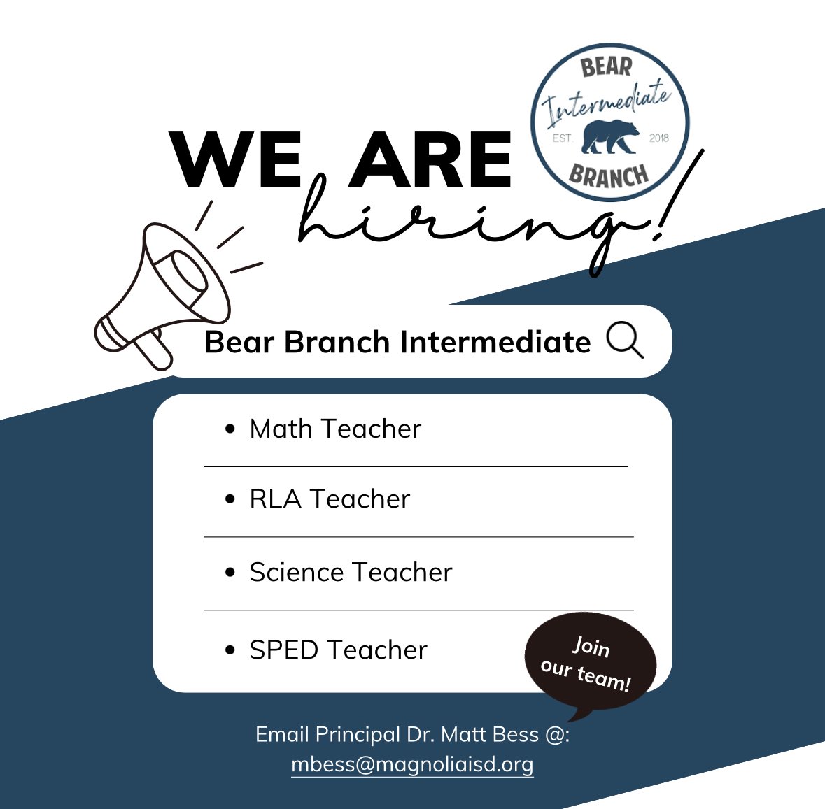 Teachers seeking employment in Magnolia ISD, see below!