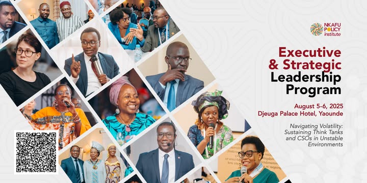 Leading a think tank or CSO in Central Africa? Strengthen your leadership at the 2025 Executive &amp; Strategic Leadership Program, Aug 5–6 in Yaoundé. Theme: "Navigating Volatility: Sustaining Think tanks and CSOs in unstable environments," 
Deadline: June 30
tinyurl.com/5enkz3tm