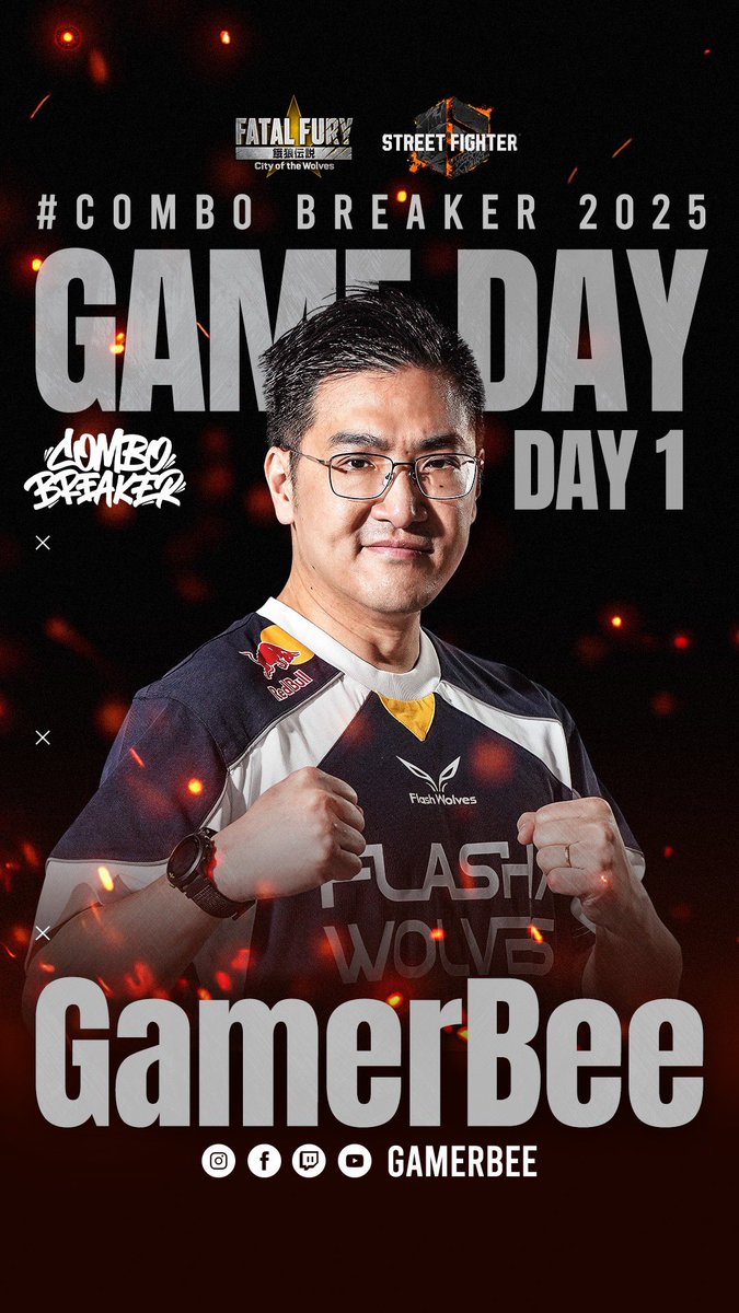 美國第二大規模的格鬥遊戲大賽【Combo Breaker 2025】從今天開始舉辦，這次一樣參加快打6跟餓狼傳說二個項目，衝啊！

#FlashWolves #閃電狼 #ComboBreaker2025