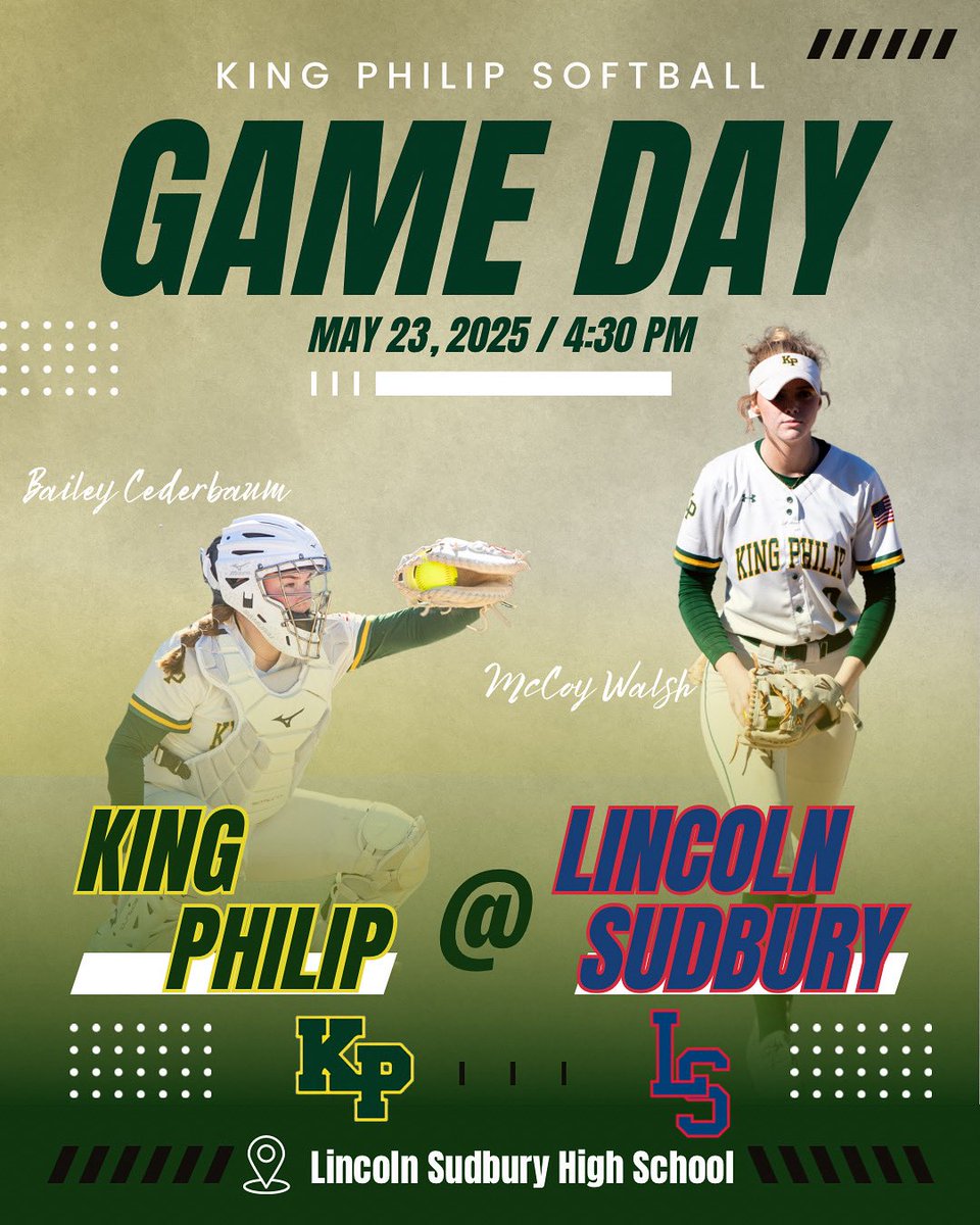 Coach Kate (@kphssoftball) on Twitter photo GAMEDAY
KP hits the road today to take on Lincoln-Sudbury!
First pitch: 4:30 PM
Location: Lincoln-Sudbury High School
Let’s go, Warriors!
#KPSB #WarriorSoftball #GameDay
<a href="/HockomockSports/">HockomockSports</a> GAMEDAY
KP hits the road today to take on Lincoln-Sudbury!
First pitch: 4:30 PM
Location: Lincoln-Sudbury High School
Let’s go, Warriors!
#KPSB #WarriorSoftball #GameDay
<a href="/HockomockSports/">HockomockSports</a>