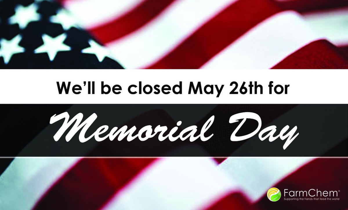 We will be closed on Monday for Memorial Day. If you need to make an order on that day, please click the following link to go to our website: hubs.ly/Q03nZB5G0.