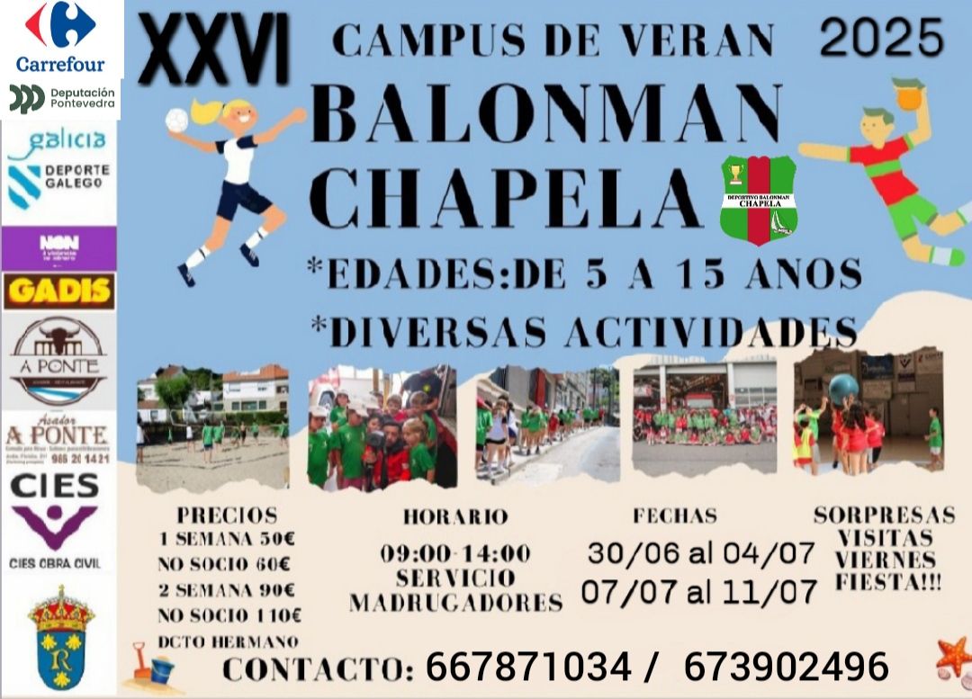 CB_ChapelaWeb's tweet image. Ó XXVI Campus de Verán do Balonmán Chapela xa está aquí.
#imoschapela #vermelloeverde #carrefour #gadis #ciesobracivil