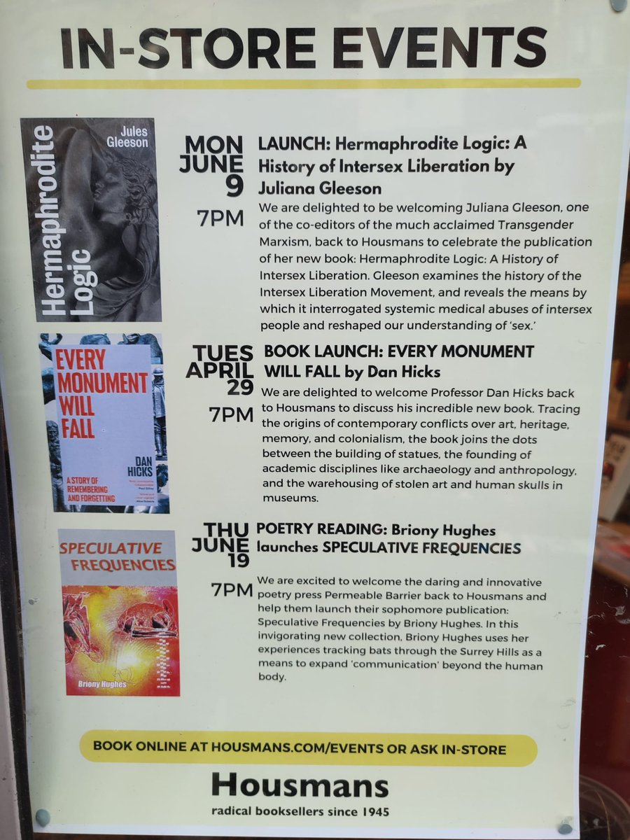 Check our upcoming instore events, first being a book launch for 'Disclosure: Unravelling the Spycops Files' with Kate Wilson discussing her experiences with and battles against Britain's undercover police force. 
housmans.com/events/
#spycops